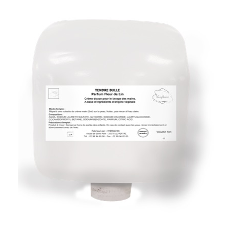 Maniclean Bio - Tendre bulle - Ökologische Waschcreme mit Leinenblütenduft - 6x 1 L Halweiche Beutel