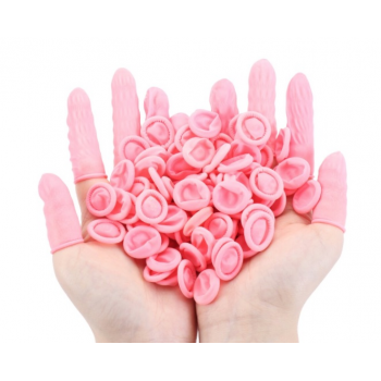 Fingerling antistatisches puderfrei grösse M rosa gummi - karton mit 720 Einheit