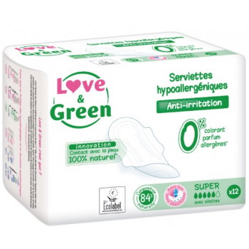 Serviette - Super "Love and Green" - Carton de 16 x 12 Unités