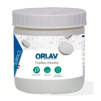 Pastille Chloree désinfectante "ORLAV" 150 unités - Boite de 510 grs