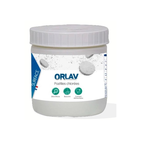 Pastille Chloree désinfectante "ORLAV" 150 unités - Boite de 510 grs