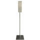 Support inox brosse sur pied pour distributeur automatique blanc de creme lavante et gel hydro alcoolique 1L - Unité