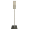 Support inox brosse sur pied pour distributeur automatique blanc de creme lavante et gel hydro alcoolique 1L - Unité