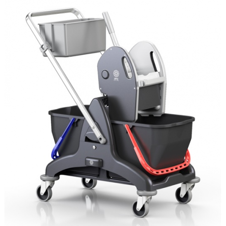 Chariot de lavage complet "plastique recycle" avec 2 seaux de 15 L + presse + bac - Unité