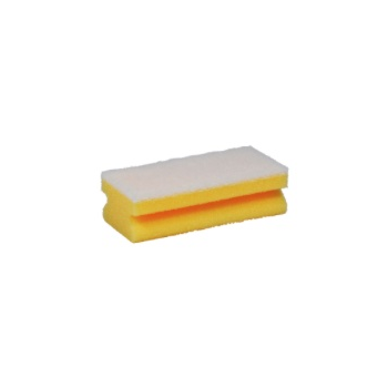 Eponge synthétique jaune avec abrasif blanc 15 x 7 x 4,5 cm - Paquet de 6