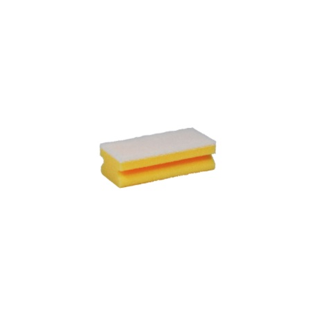Eponge synthétique jaune avec abrasif blanc 15 x 7 x 4,5 cm - Paquet de 6