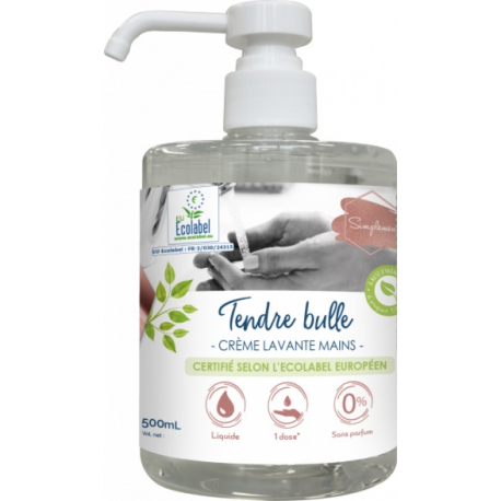 Tendre bulle - Crème lavante Ecologique mains, corps et cheveux sans parfum - Carton de 6x500ml