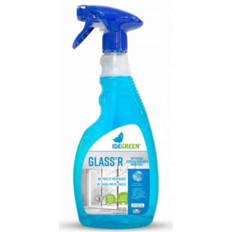 Glass’r - Nettoyant Vitres Et Surfaces Modernes Idegreen - PAE et Ecolabel - Carton 6 x 750ml