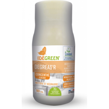Degreas'r Caps - Dégraissant Surfaces Alimentaires Concentré Idegreen - Ecolabel - Carton 2x12x50ml
